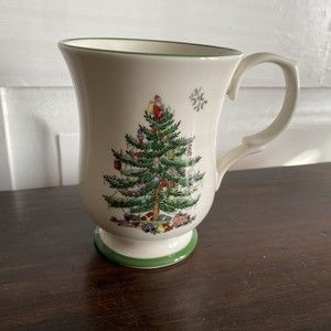 Spode Christmas Tree Romantic Shape Footed Mug NEW 12 oz. Porcelain